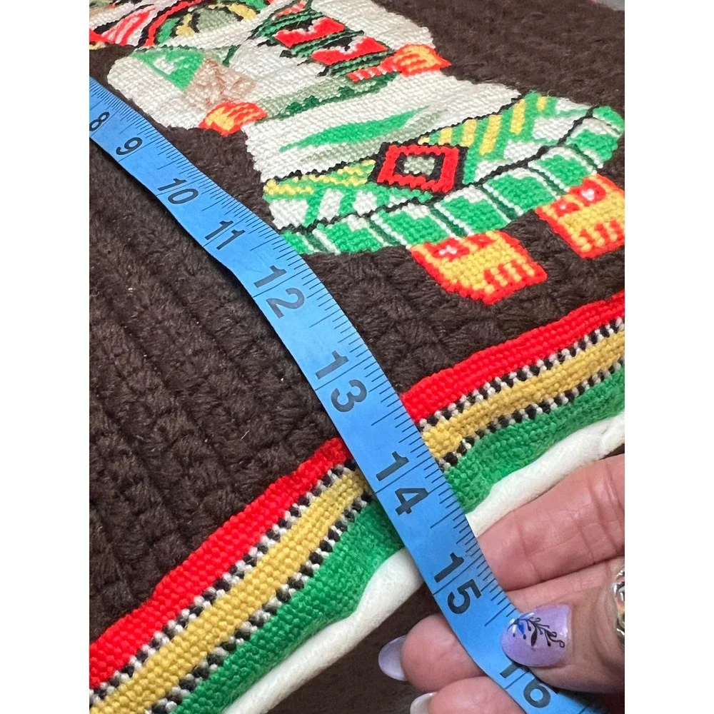 Vintage Handmade Needlepoint Kachina‎ Dancer Pillow Southwestern Folk Art Signed